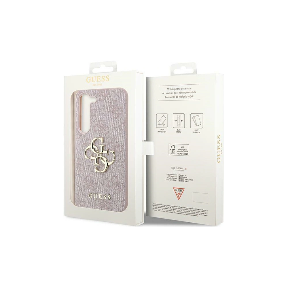 Wholesale Guess GUHCSA554GMGPI Samsung Galaxy A55 hardcase 4G Big Metal Logo pink - GUE3422 - {ean13} - Hurt