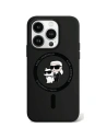 Etui Karl Lagerfeld KLHMP15XSCMKCRHK Apple iPhone 15 Pro Max hardcase Silicone Karl & Choupette Ring MagSafe negru/black
