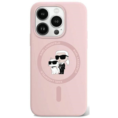Hurtownia Karl Lagerfeld - 3666339254490 - KLD1985 - Etui Karl Lagerfeld KLHMP15XSCMKCRHP Apple iPhone 15 Pro Max hardcase Silicone Karl & Choupette Ring MagSafe różowy/pink - B2B homescreen