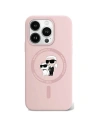Etui Karl Lagerfeld KLHMP15XSCMKCRHP Apple iPhone 15 Pro Max hardcase Silicone Karl & Choupette Ring MagSafe różowy/pink