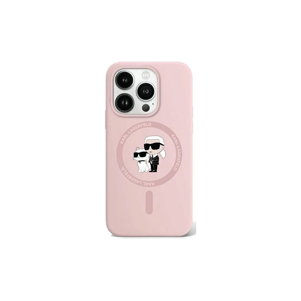 Hurtownia GSM - Etui Karl Lagerfeld KLHMP15XSCMKCRHP Apple iPhone 15 Pro Max hardcase Silicone Karl & Choupette Ring MagSafe różowy/pink - KLD1985 - {ean13} - Hurt