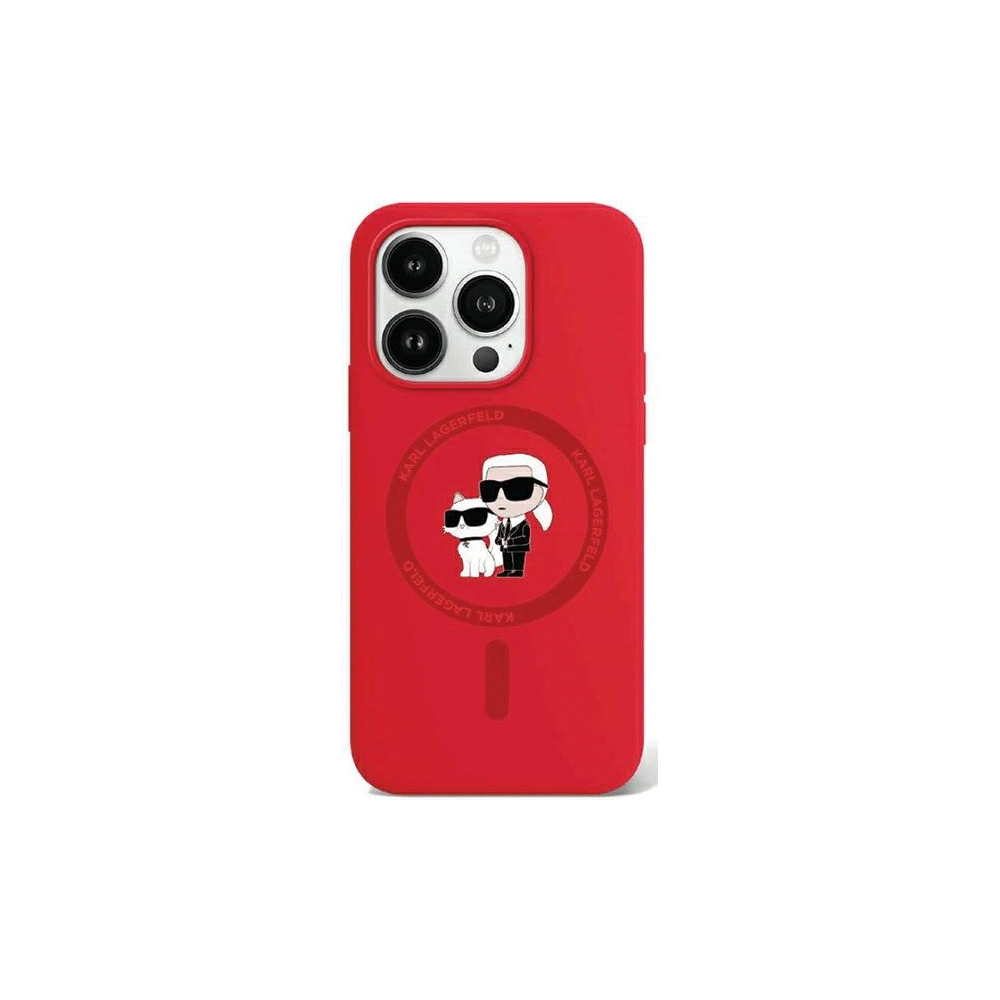 Hurtownia GSM - Etui Karl Lagerfeld KLHMP15XSCMKCRHR Apple iPhone 15 Pro Max hardcase Silicone Karl & Choupette Ring MagSafe roșu/red - KLD1986 - {ean13} - Hurt