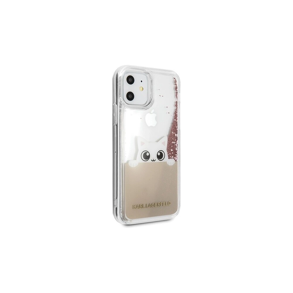 Wholesale Karl Lagerfeld KLHCN61PABGNU iPhone 11 pink gold hard case Liquid Glitter - KLD152RS - {ean13} - Hurt