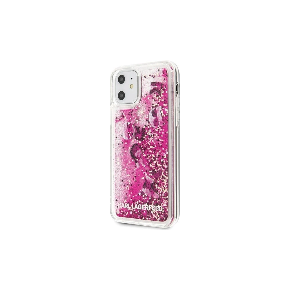 Wholesale Karl Lagerfeld KLHCN61ROPI iPhone 11 rosegold hard case Glitter - KLD154RS - {ean13} - Hurt