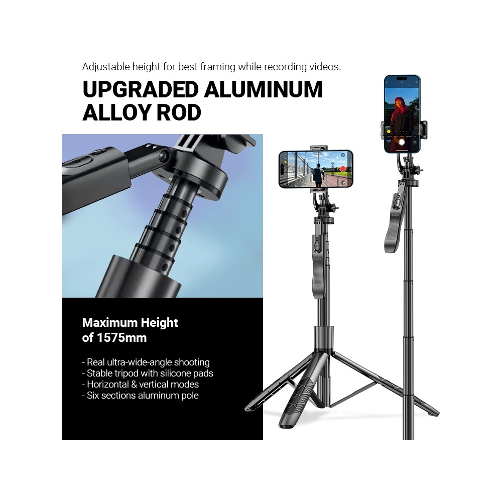 Hurtownia GSM - Baton selfie Crong SelfieGo Ultra trepied Bluetooth (negru) - CRG727 - {ean13} - Hurt