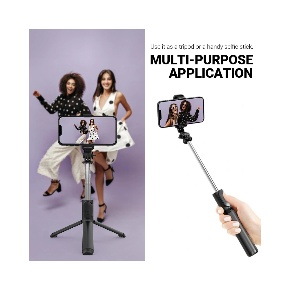 Hurtownia GSM - Selfie stick Crong SelfieGo Lite Bluetooth tripod (czarny) - CRG728 - {ean13} - Hurt