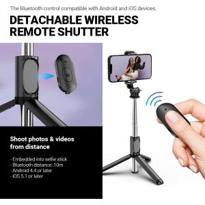 Hurtownia GSM - Selfie bot Crong SelfieGo Lite Bluetooth állvány (fekete) - CRG728 - {ean13} - Hurt
