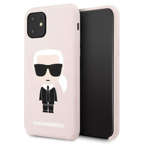 Hurtownia Karl Lagerfeld - 3700740461105 - KLD156PNK - Karl Lagerfeld KLHCN61SLFKPI iPhone 11 hardcase jasnoróżowy/light pink Silicone Iconic - B2B homescreen