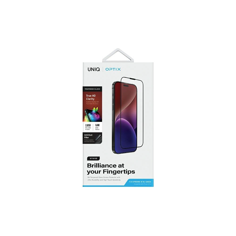 Hurtownia GSM - Edzett üveg UNIQ Optix Vivid Apple iPhone 15 tiszta - UNIQ1145 - {ean13} - Hurt