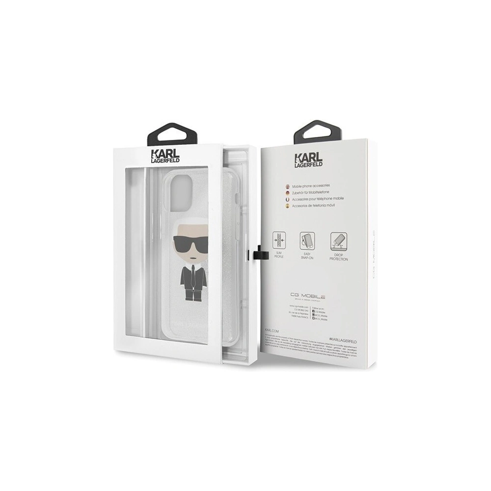 Wholesale Karl Lagerfeld KLHCN61TPUTRIKSL iPhone 11 silver Glitter Ikonik Karl - KLD157SLV - {ean13} - Hurt