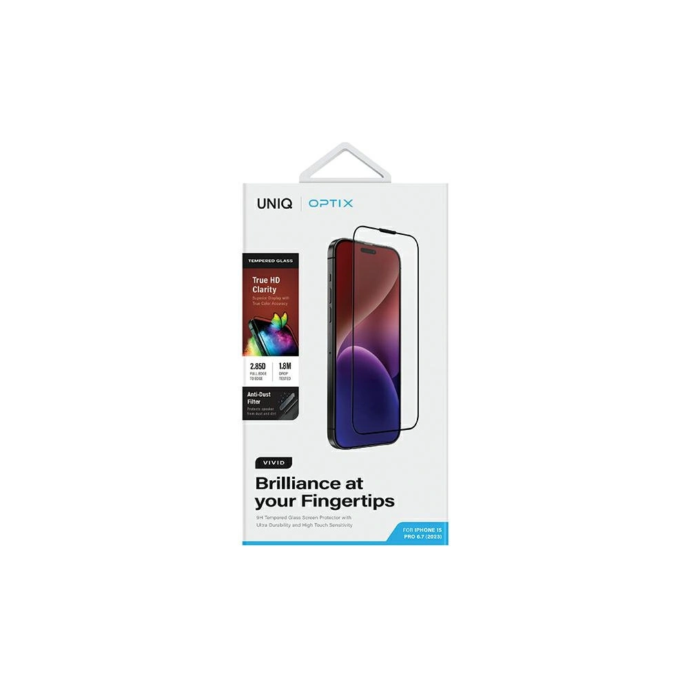 Hurtownia GSM - Sticlă securizată UNIQ Optix Vivid Apple iPhone 15 Pro Max transparentă - UNIQ1148 - {ean13} - Hurt