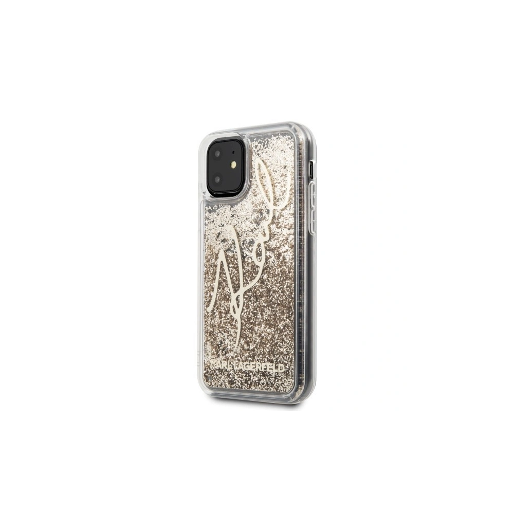 Hurtownia GSM - Karl Lagerfeld KLHCN61TRKSGO iPhone 11 złoty/gold Glitter Signature - KLD160GLD - {ean13} - Hurt