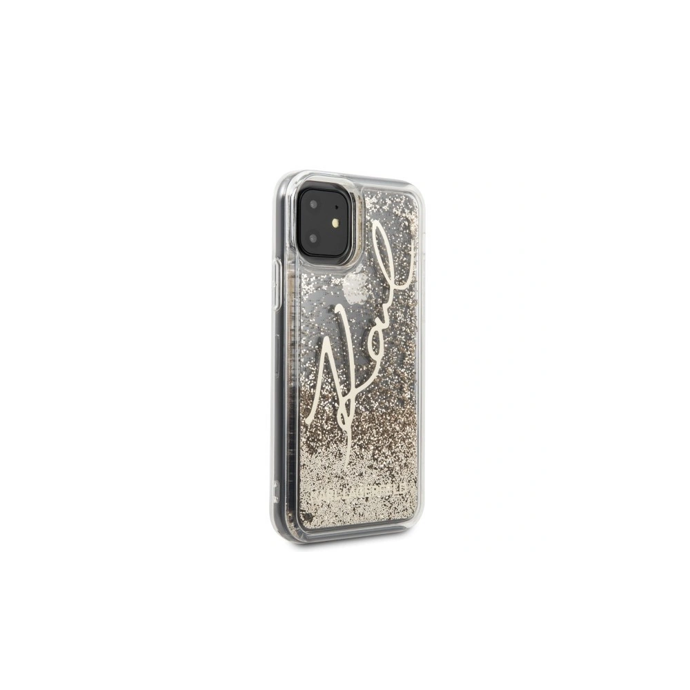 Hurtownia GSM - Karl Lagerfeld KLHCN61TRKSGO iPhone 11 złoty/gold Glitter Signature - KLD160GLD - {ean13} - Hurt