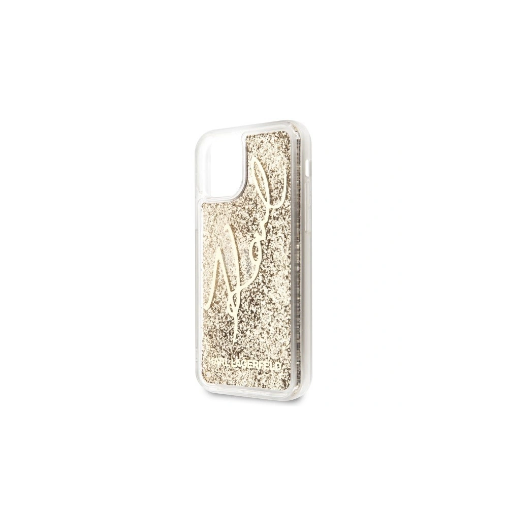 Hurtownia GSM - Karl Lagerfeld KLHCN61TRKSGO iPhone 11 złoty/gold Glitter Signature - KLD160GLD - {ean13} - Hurt