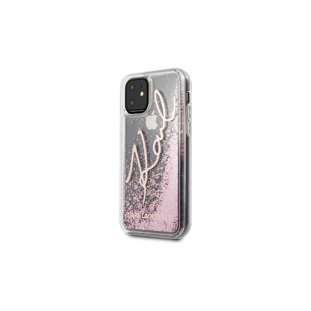 Wholesale Karl Lagerfeld KLHCN61TRKSRG iPhone 11 rose gold Glitter Signature - KLD161RS - {ean13} - Hurt
