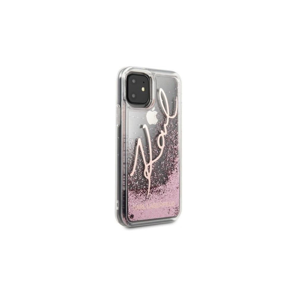 Wholesale Karl Lagerfeld KLHCN61TRKSRG iPhone 11 rose gold Glitter Signature - KLD161RS - {ean13} - Hurt
