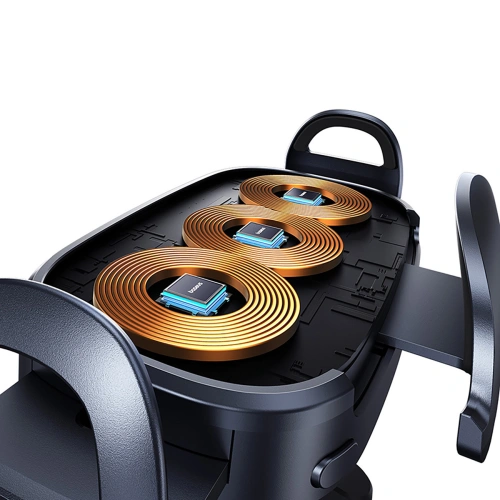 Uchwyt samochodowy do kratki z ładowarką indukcyjną Baseus LightChaser BS-CM029 15W czarny