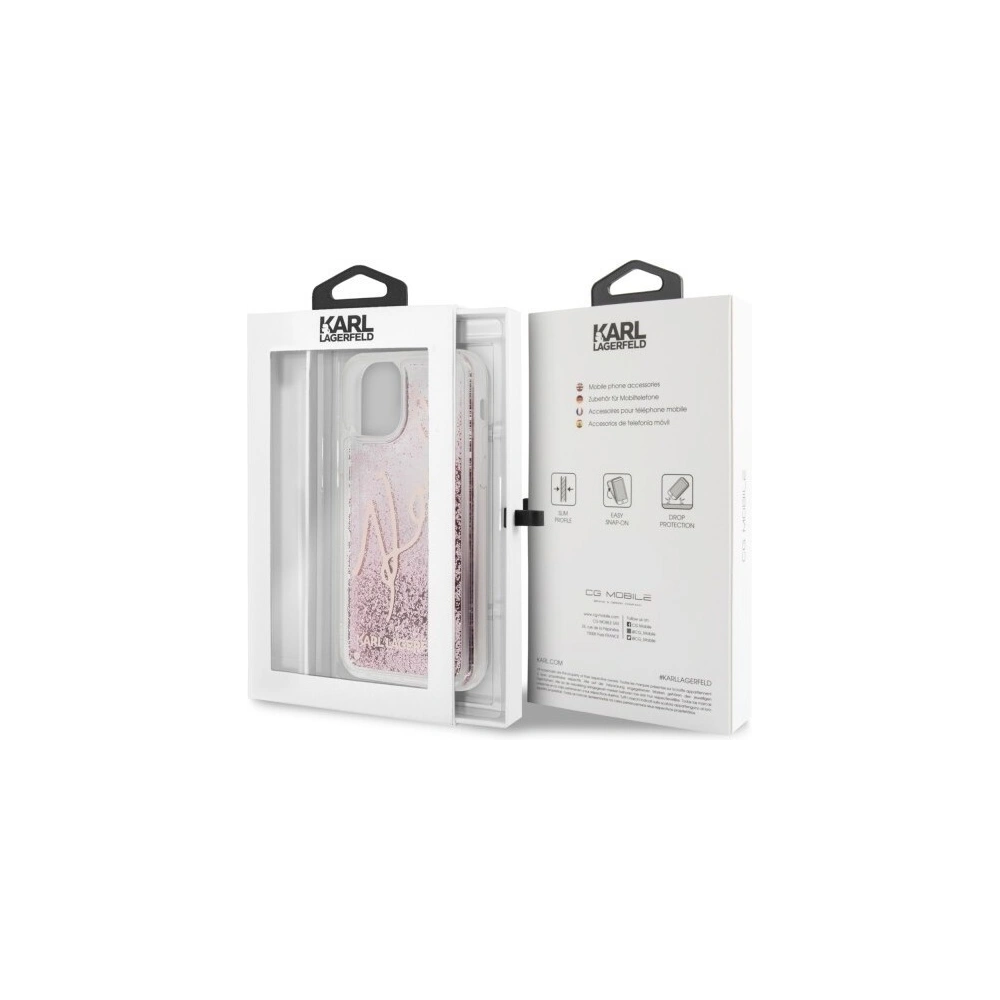 Wholesale Karl Lagerfeld KLHCN61TRKSRG iPhone 11 rose gold Glitter Signature - KLD161RS - {ean13} - Hurt