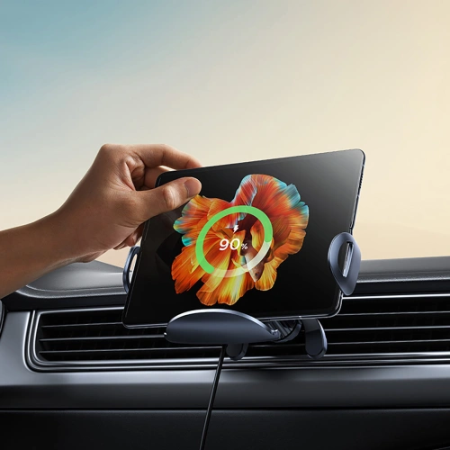 Uchwyt samochodowy do kratki z ładowarką indukcyjną Baseus LightChaser BS-CM029 15W czarny