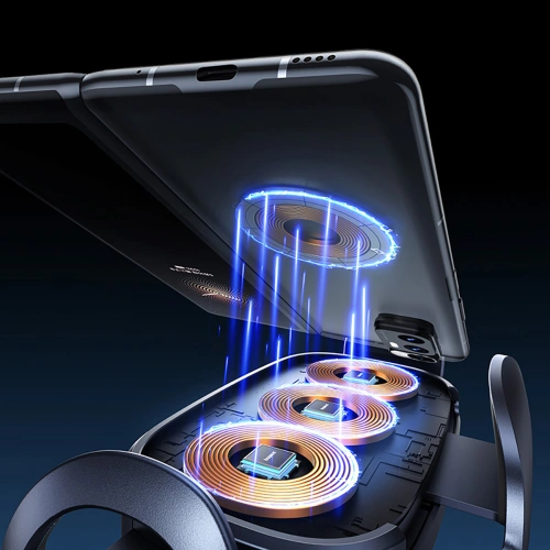 Uchwyt samochodowy do kratki z ładowarką indukcyjną Baseus LightChaser BS-CM029 15W czarny