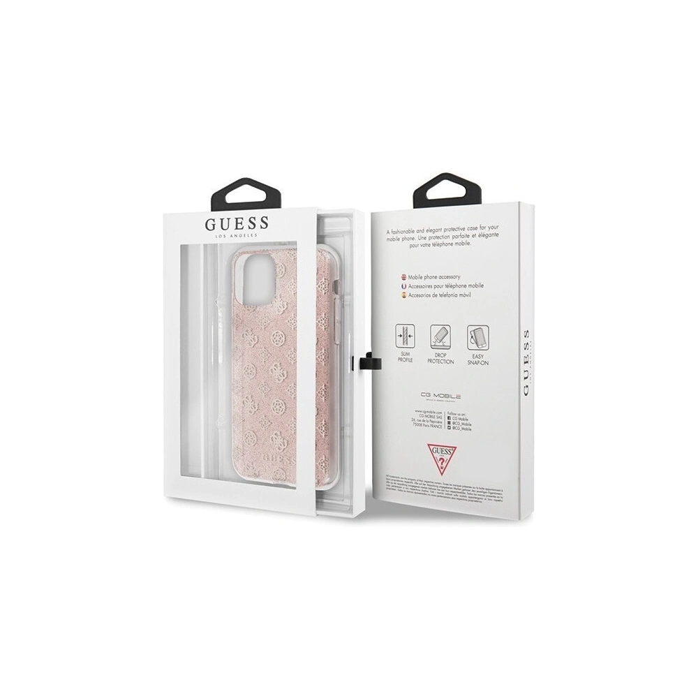 Hurtownia GSM - Etui Guess GUHCN61TPERG Apple iPhone 11 różowy/pink hard case 4G Peony Glitter - GUE241PNK - {ean13} - Hurt