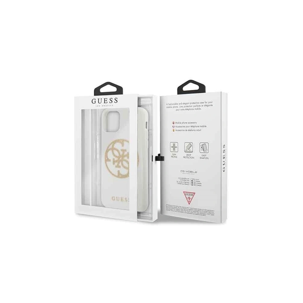 Hurtownia GSM - Etui Guess GUHCN61TPUWHGLG Apple iPhone 11 biały/white hard case Glitter 4G Circle Logo - GUE243WHT - {ean13} - Hurt