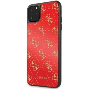 Hurtownia GSM - Etui Guess GUHCN654GGPRE Apple iPhone 11 Pro Max czerwony/red hard case 4G Double Layer Glitter - GUE248RED - {ean13} - Hurt