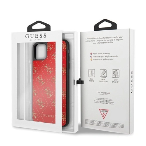 Etui Guess GUHCN654GGPRE Apple iPhone 11 Pro Max czerwony/red hard case 4G Double Layer Glitter