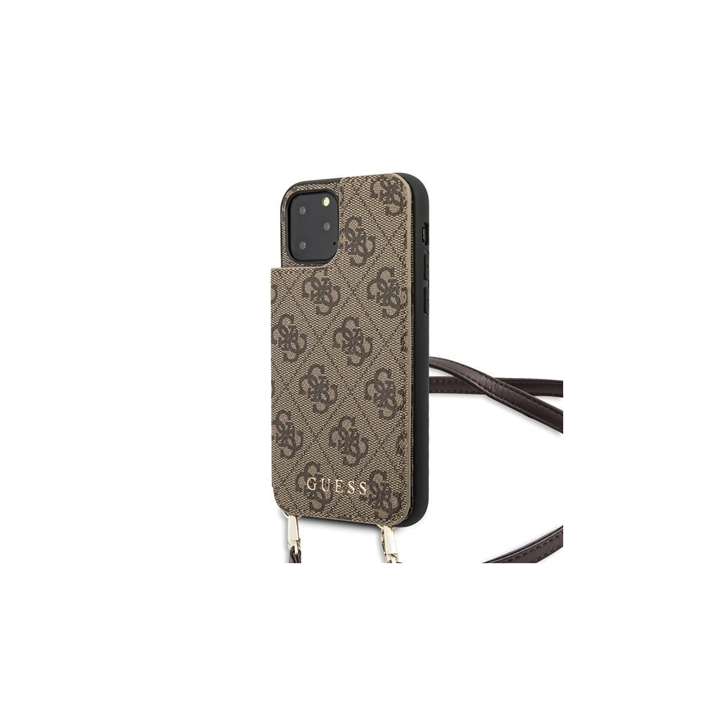 Hurtownia GSM - Etui Guess GUHCN65CB4GB Apple iPhone 11 Pro Max brązowy/brown hard case 4G Crossbody - GUE250BR - {ean13} - Hurt