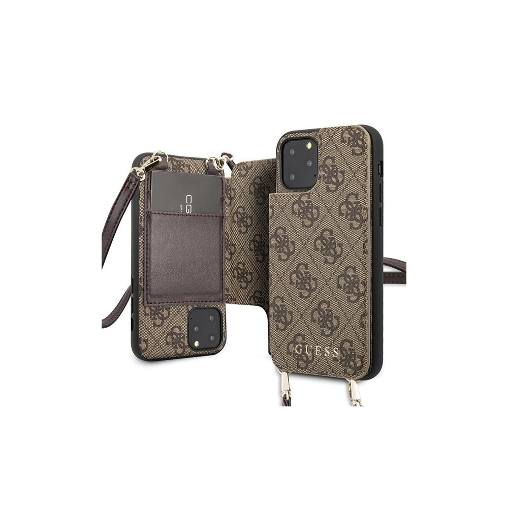 Hurtownia GSM - Etui Guess GUHCN65CB4GB Apple iPhone 11 Pro Max brązowy/brown hard case 4G Crossbody - GUE250BR - {ean13} - Hurt