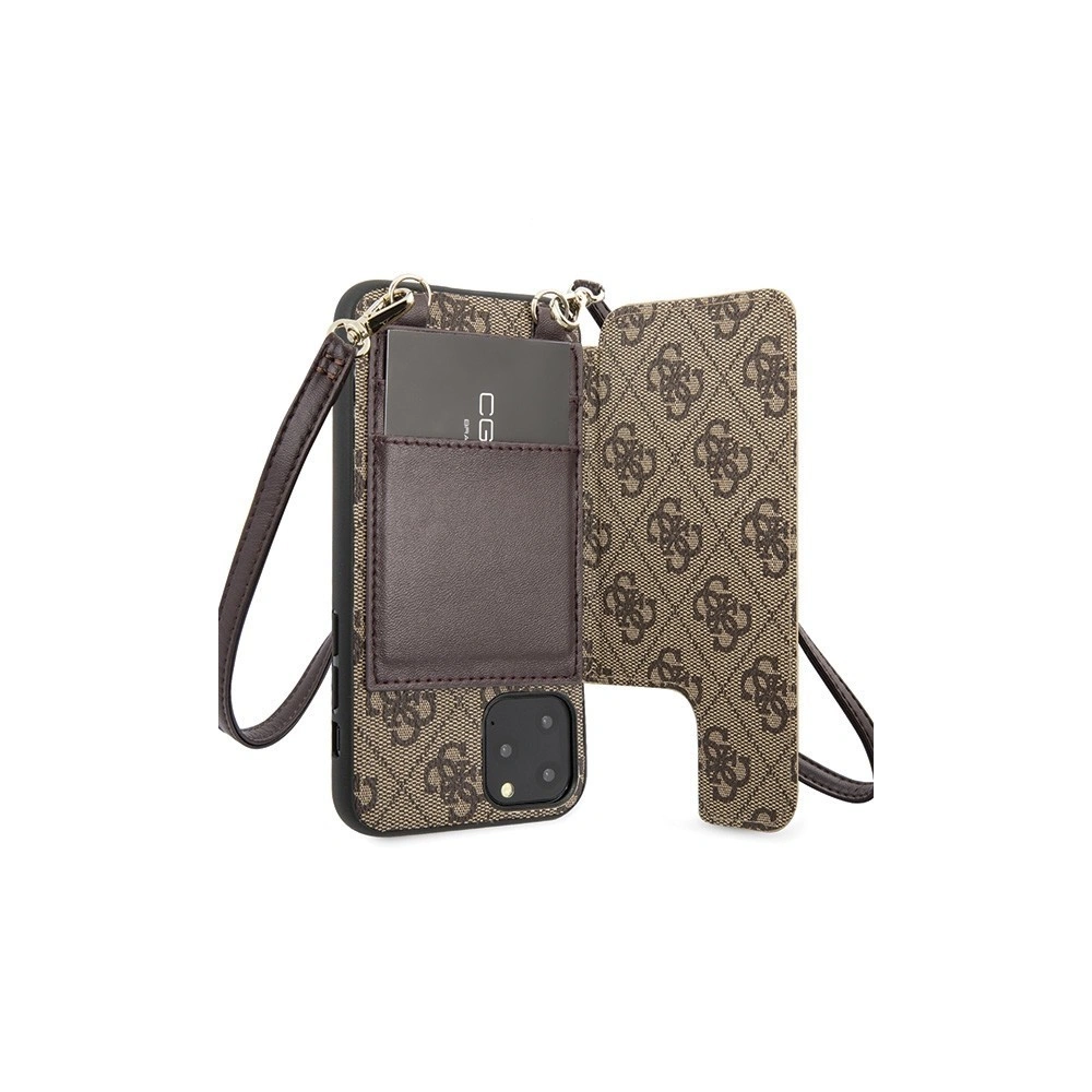 Hurtownia GSM - Etui Guess GUHCN65CB4GB Apple iPhone 11 Pro Max brązowy/brown hard case 4G Crossbody - GUE250BR - {ean13} - Hurt