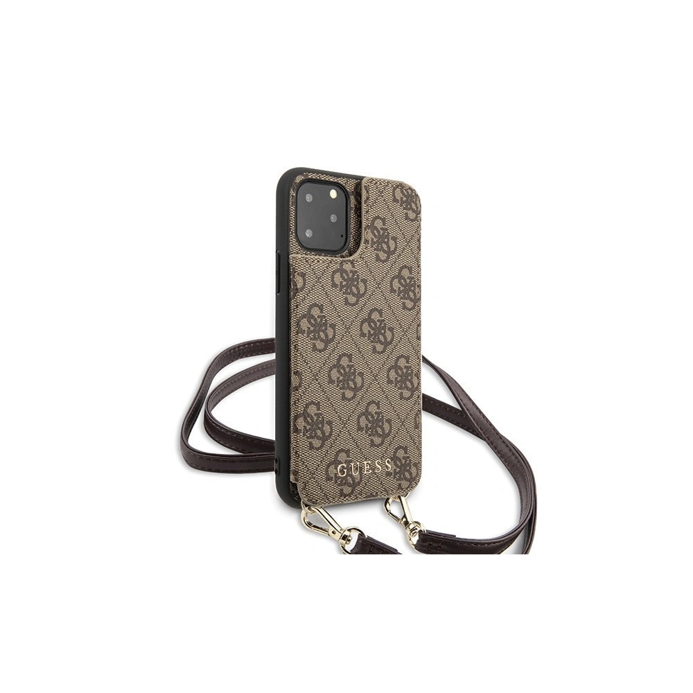 Hurtownia GSM - Etui Guess GUHCN65CB4GB Apple iPhone 11 Pro Max brązowy/brown hard case 4G Crossbody - GUE250BR - {ean13} - Hurt