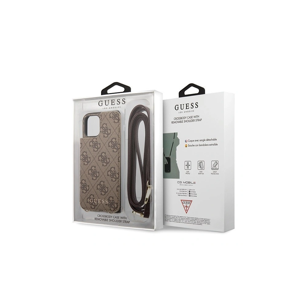 Wholesale Guess GUHCN65CB4GB iPhone 11 Pro Max brown hard case 4G Crossbody - GUE250BR - {ean13} - Hurt