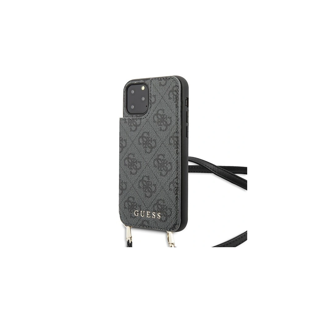 Hurtownia GSM - Etui Guess GUHCN65CB4GG Apple iPhone 11 Pro Max szary/grey hard case 4G Crossbody - GUE251GRY - {ean13} - Hurt