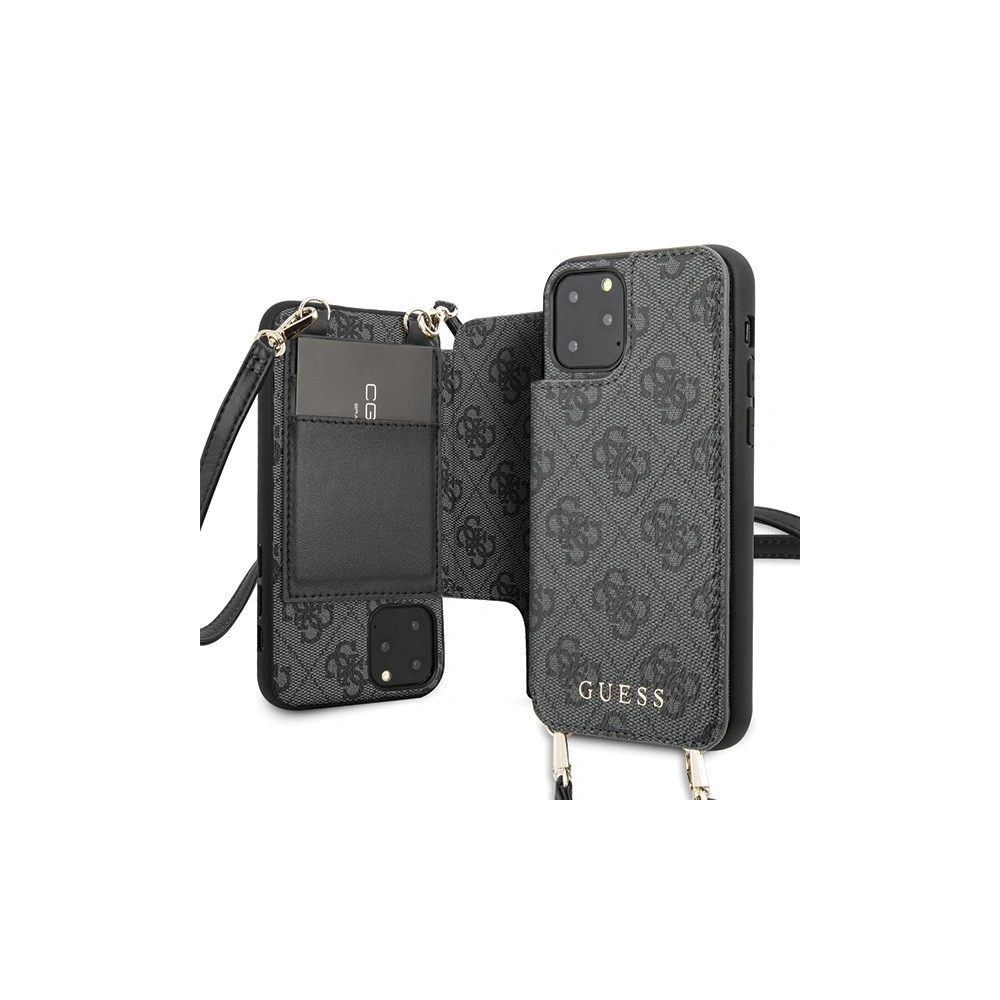 Hurtownia GSM - Etui Guess GUHCN65CB4GG Apple iPhone 11 Pro Max szary/grey hard case 4G Crossbody - GUE251GRY - {ean13} - Hurt