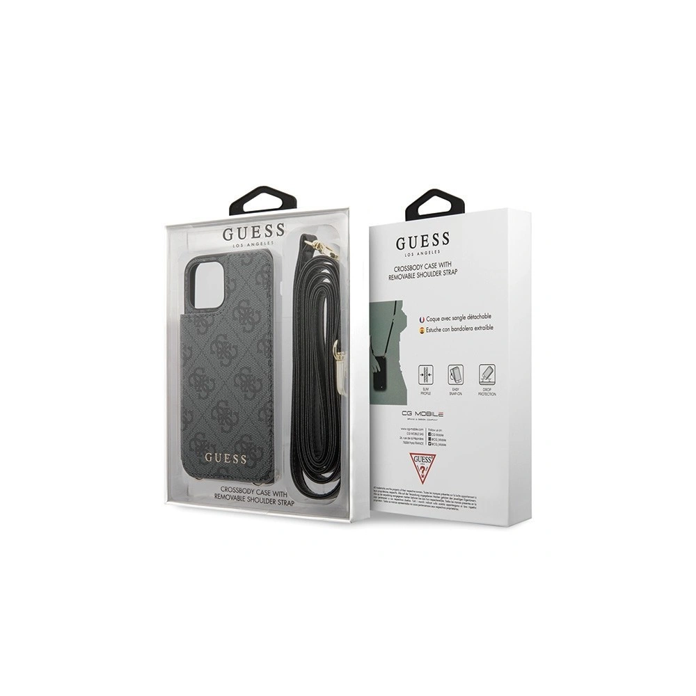 Hurtownia GSM - Etui Guess GUHCN65CB4GG Apple iPhone 11 Pro Max szary/grey hard case 4G Crossbody - GUE251GRY - {ean13} - Hurt
