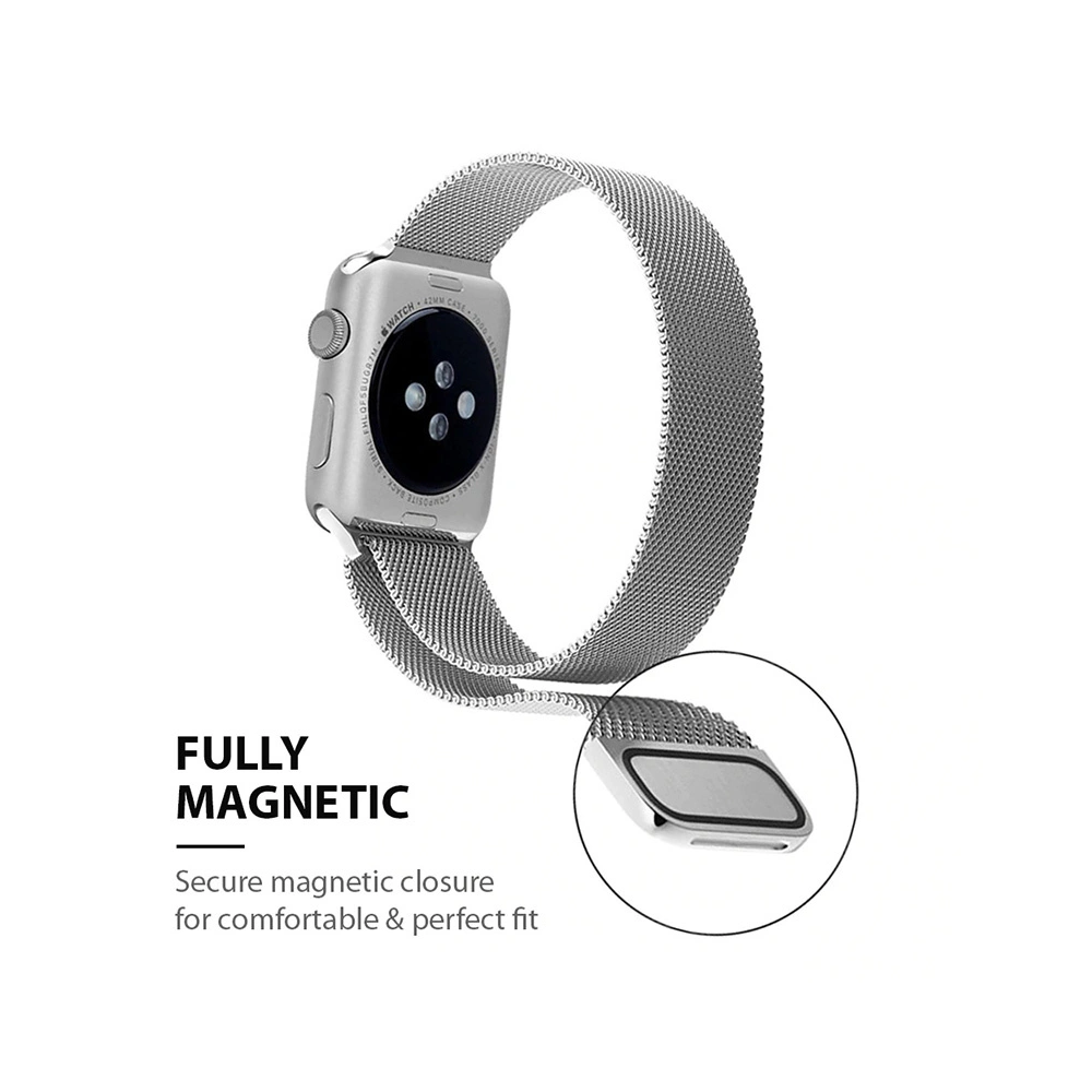 Wholesale Belt Crong Milano Steel Apple Watch 4/5/6/7/8/9/SE/Ultra 42/44/45/49mm graphite - 5904310703840 - {ean13} - Hurt