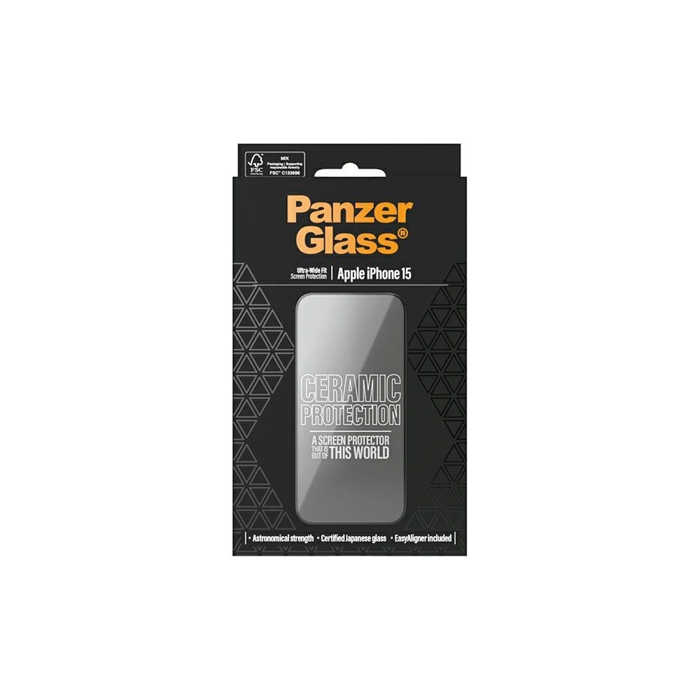 Hurtownia GSM - Keramické sklo PanzerGlass Ochrana keramiky Apple iPhone 15 Ultra-Wide-Fit Ochrana obrazovky - PZG610 - {ean13} - Hurt