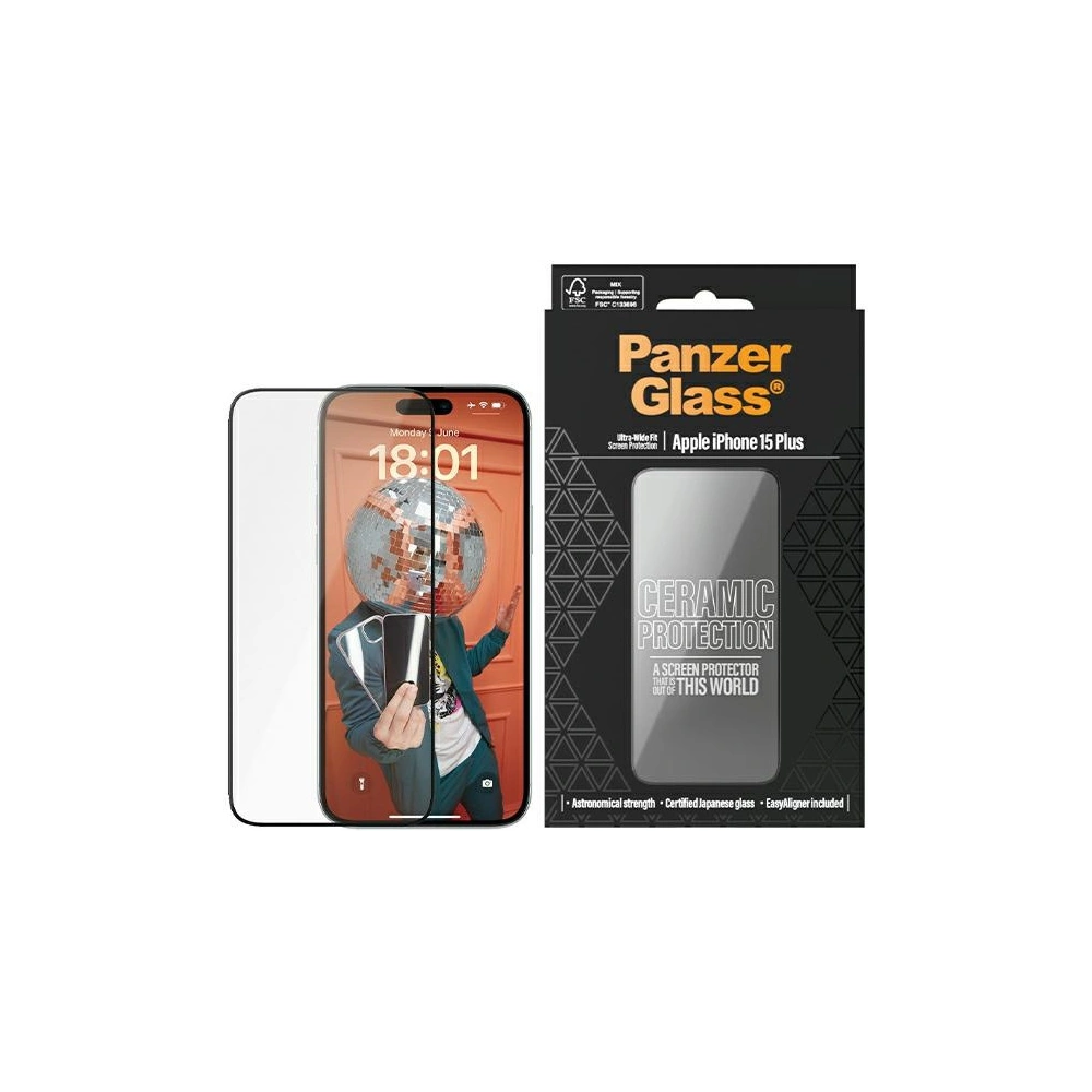 Wholesale PanzerGlass Ceramic Protection Apple iPhone 15 Plus Ultra-Wide-Fit Screen Protection - PZG611 - {ean13} - Hurt