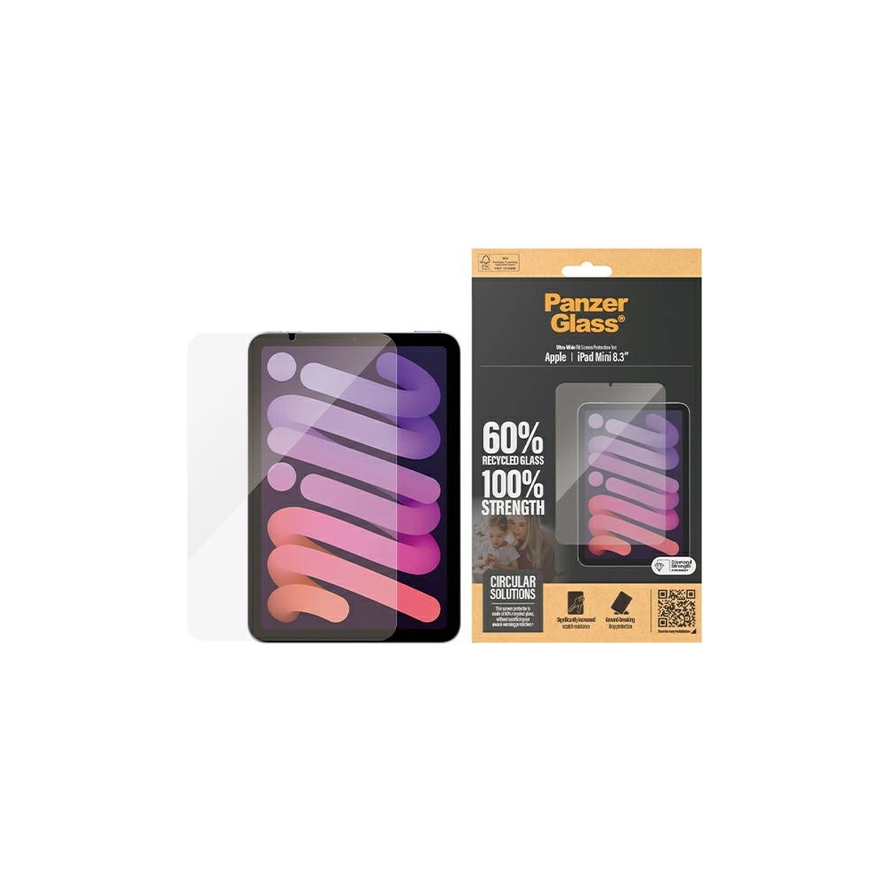 Hurtownia GSM - Sticlă securizată PanzerGlass Ultra-Wide Fit Apple iPad mini 8.3" 2021 (a 6-a generație) / iPad mini 8.3" 2024 7gen Protecție pentru ecran - PZG618 - {ean13} - Hurt