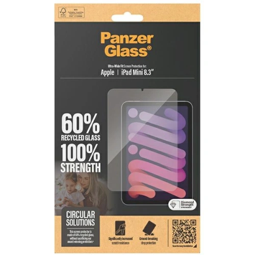 Szkło hartowane PanzerGlass Ultra-Wide Fit Apple iPad mini 8.3" 2021 (6. generacji) / iPad mini 8.3" 2024 (7. generacji) Screen Protection