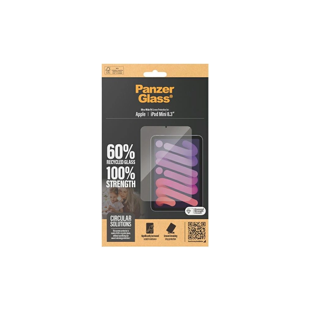 Hurtownia GSM - Gehärtetes Glas PanzerGlass Ultra-Wide Fit Apple iPad mini 8.3" 2021 (6. Generation) / iPad mini 8.3" 2024 7gen / iPad mini 8.3" 2024 7gen Bildschirmschutz - PZG618 - {ean13} - Hurt