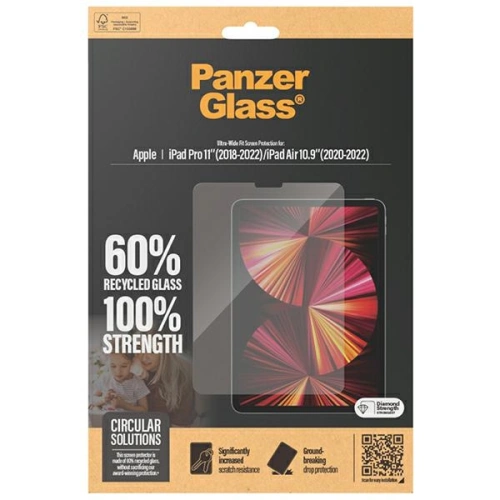 Szkło hartowane PanzerGlass Ultra-Wide Fit Apple iPad Pro 11 2018-2022 (1-4. generacji) / iPad Air 10.9 2020/2022 (4. i 5. generacji) Screen Protection