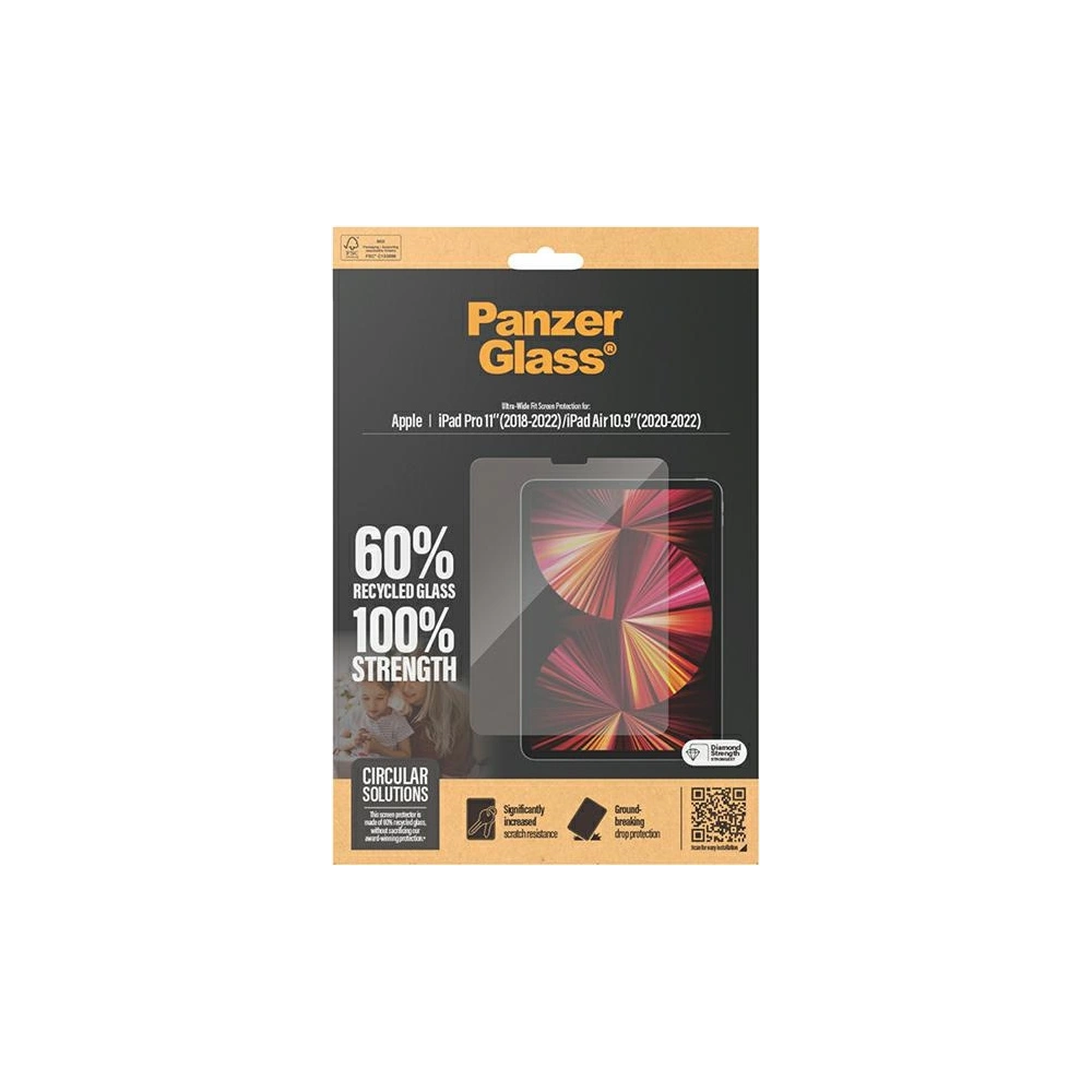 Hurtownia GSM - Tvrzené sklo PanzerGlass Ultra-Wide Fit Apple iPad Pro 11 2018-2022 (1-4. generace) / iPad Air 10.9 2020/2022 (4. a 5. generace) Ochrana obrazovky - PZG619 - {ean13} - Hurt