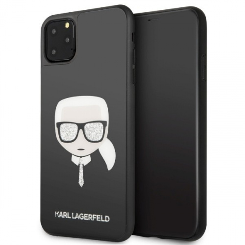 Karl Lagerfeld Distributor - 3700740459713 - KLD166BLK - Karl Lagerfeld KLHCN65DLHBK iPhone 11 Pro Max black Iconic Glitter Karl`s Head - B2B homescreen