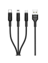 Kabel 3w1 USAMS U5 US-SJ219 USB-A / Lightning / microUSB / USB-C 1,5m 2A schwarz/black
