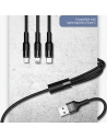Hurtownia GSM - Kabel 3w1 USAMS U5 US-SJ219 USB-A / Lightning / microUSB / USB-C 1,5m 2A czarny/black - USA1104 - {ean13} - Hurt
