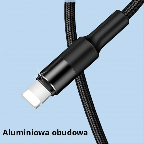 Kabel 3w1 USAMS U5 US-SJ219 USB-A / Lightning / microUSB / USB-C 1,5m 2A czarny/black