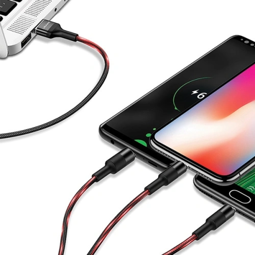 Kabel 3w1 USAMS U5 US-SJ219 USB-A / Lightning / microUSB / USB-C 1,5m 2A czarny/black