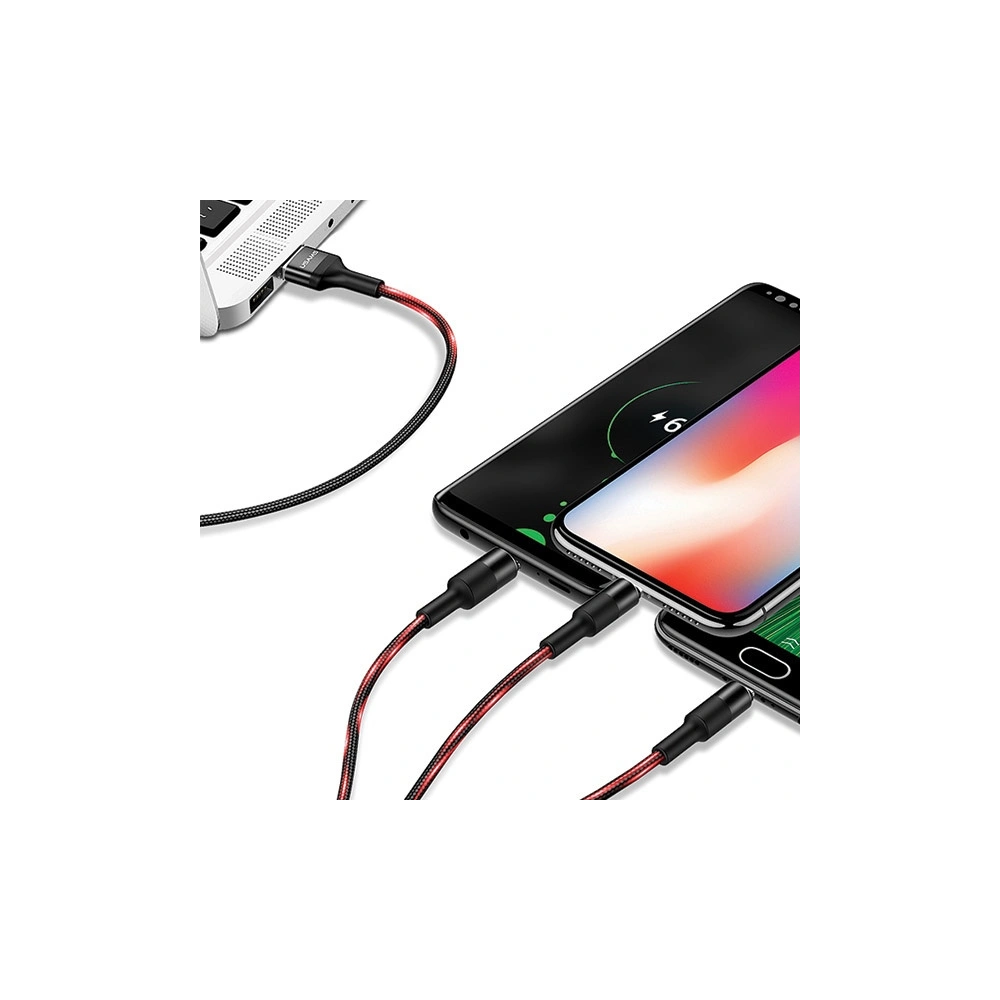 Hurtownia GSM - Kabel 3w1 USAMS U5 US-SJ219 USB-A / Lightning / microUSB / USB-C 1,5m 2A schwarz/black - USA1104 - {ean13} - Hurt